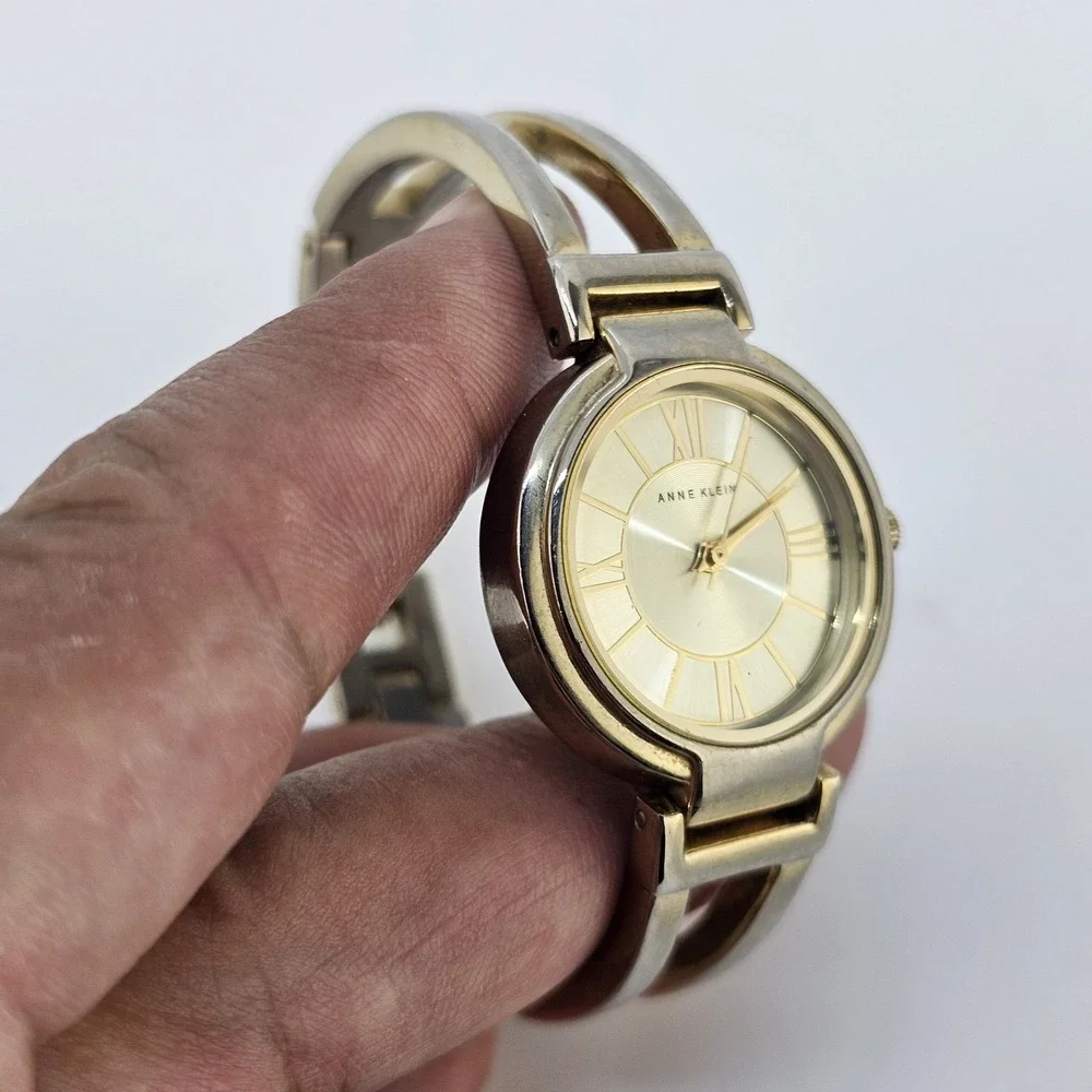 Anne Klein Women's Watch 28MM Gold Dial Gold Bracelet Bands 5.75
